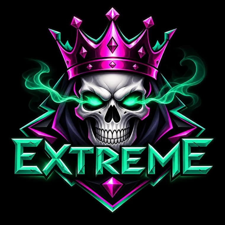 The EXTREME crest: a crowned skull over the guild's name